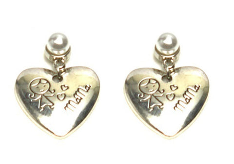 Mother's Day "Mother Daughter Love" Post Dangle Earrings For Women / AZAELM301-ASP
