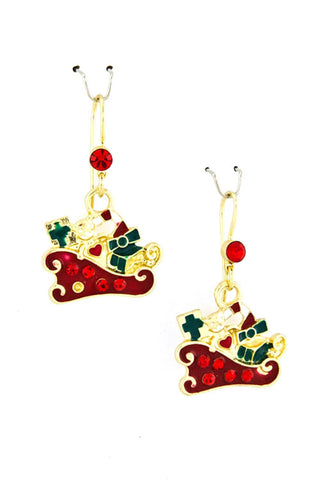 Christmas Sleigh Earrings / AZERFH131-GMU-CHR