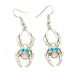 Halloween Fashion Spider Skull Dangle Earrings For Women / AZAEHA003-ASB