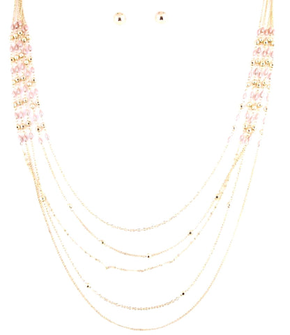 Arras Creations Fashion Chain Necklace Set for Women / AZFJNS060-GWT