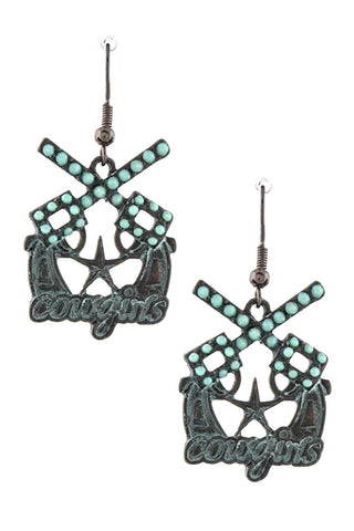 Western Fashion COW GIRLS Ornate Dangle Earrings For Women / AZERSW006-AST