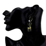 Trendy Fashion Bronze Deer Dangle Earring / AZERVI025-AGL
