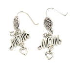Mother's Day "Love Mom" Fish Hook Earrings For Women / AZAELM201-ASC