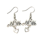 Mother's Day "Love Mom" Fish Hook Earrings For Women / AZAELM201-ASL