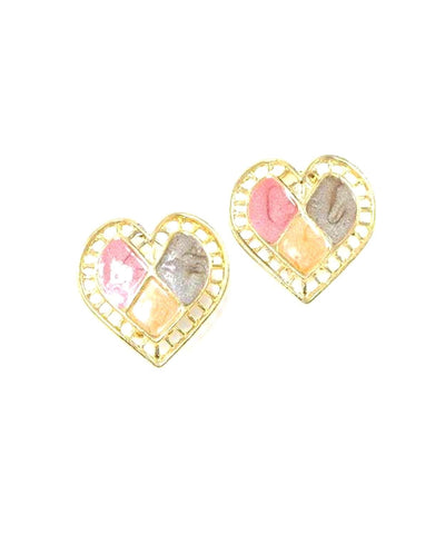 Valentine Heart Enamelled Heart Clip on Earrings For Women / AZERCO004