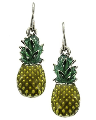 Trendy Fashion Pineapple Dangle Fish Hook Earrings For Women / AZERFH175-GYG