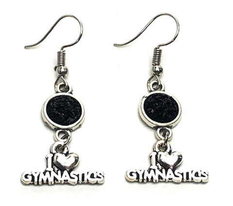 Sports Fashion Trendy Gymnastic Metal Charm Dangle Earrings For Women / AZAESPH11-ASB