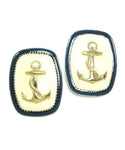 Sea Life Enamel Anchor Style Clip-On Earrings For Women / AZERCO375
