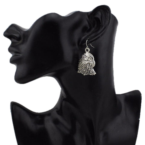 Trendy Fashion Handmade Vintage Silver Eagle Dangle Earrings For Women / AZERVI041-ASL