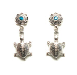 Sea Life Fashion Turtle Dangle Post Earrings for Women / AZAESL002-ASB
