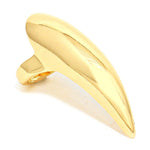 Arras Creations Fashion Trendy Stylish Sleek Metal Horn Ring for Unisex - Men & Women / AZRILR621-GLD