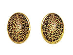 Trendy Fashion Cameo Cabochon Leopard Print Button Post Earrings for Women / AZEACPS01-GLE