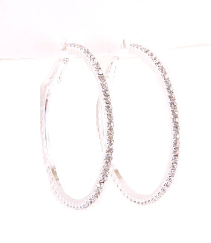 Hoop Earrings with Rhinestones / AZERFH065-SCL