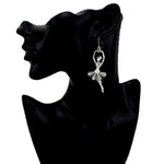Trendy Fashion Antique Silver Dancer Girl Dangle Earring / AZERVI028-ASL