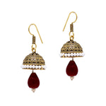 Bollywood Trendy Fashion Oxidized Gold Small Jhumka Earrings For Women / AZINOXE11-AMR