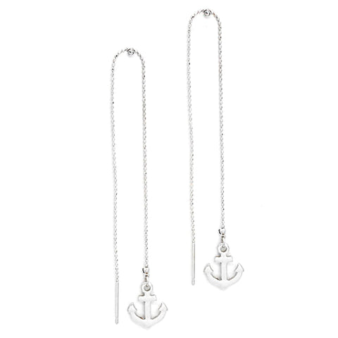 Sea Life / Anchor U-Fringe Earrings / AZERSEA014-SIL