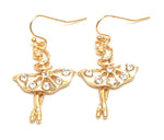 Fashion Trendy Ballerina Fish Hook Dance Earrings For Women / AZAEDM501-GCL
