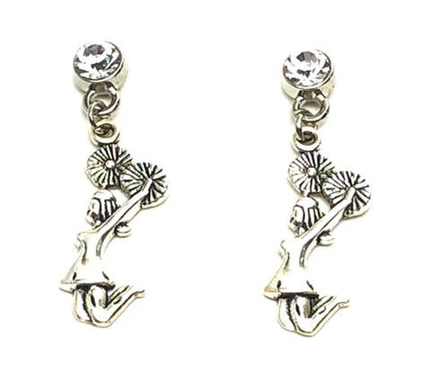 Sports Fashion Trendy Cheer Leading Charm Metal Dangling Earrings For Women's or Girls / AZAESPD01-ASC