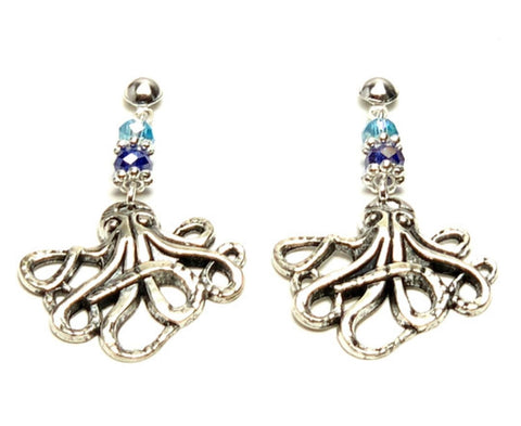 Sea Life Fashion Fashion Trendy Octopus Earrings for Women / AZAESL402-ASB