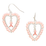 Arras Creations BCA - Heart Pink Ribbon Symbol Dangle Earrings for Women / AZERBCA723-SPK