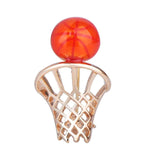 Arras Creations Sports Earring : Fashion Basketball Net Backboard Shape Brooch-Pin for Women or Men / AZFJBRA12-GOR