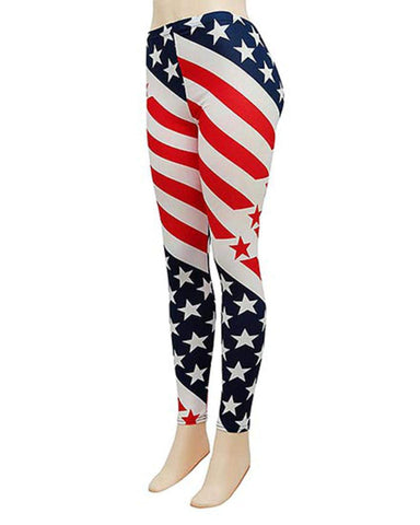Arras Creations Fashion Trendy Patriotic American Flag Legging for Girls & Women / AZPALE420-SRB