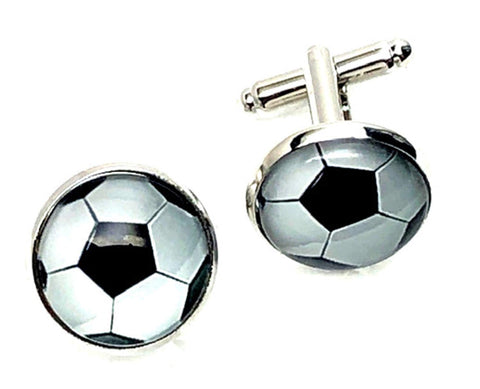 Fashion Trendy Men's French Shirts Soccer Cuff links Cuff lings Cuff Buttons Cufflinks For Men's and Women's / AZCFSP101-SBK