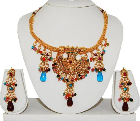 Arras Creations Designer Imitation Polki Necklace Set for Women / AZINPN006-MUL