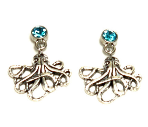 Sea Life Fashion Fashion Trendy Octopus Earrings for Women / AZAESL403-ASB