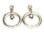 Fashion Trendy Valentine Heart Love Dangle Earrings For Women / AZAEVH108-SIL