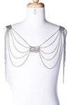 Fashion Trendy Draping Shoulder Chain Harness - Silver Tone for Women / AZFJBC001-DSL