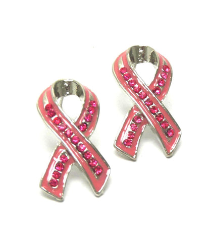 Arras Creations Pink Crystal Pink Ribbon Earring - Breast Cancer Awareness for Women / AZERBCA015-SPK