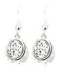 Trendy Fashion Antique Silver Tone Metal Filigree Dangle Earring / AZERVI385-ASL