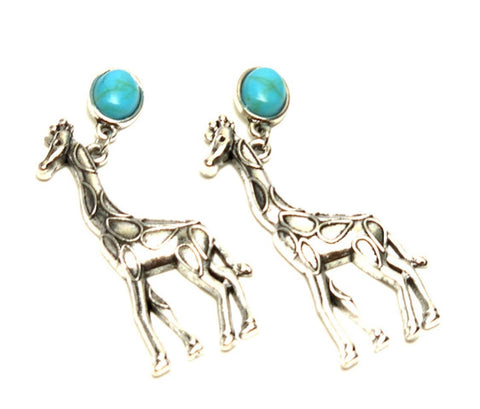 Trendy Unique Fashion Giraffe Animal Dangle Earrings For Women / AZAEAL601-AST