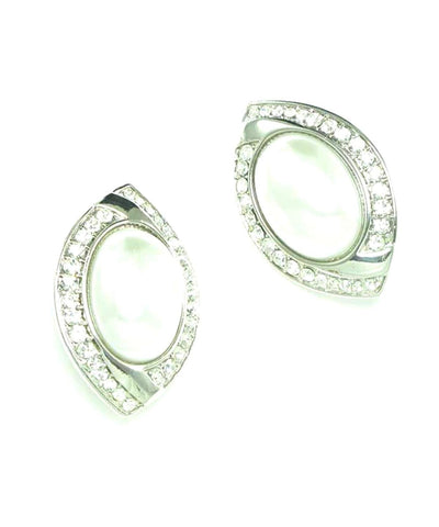 Trendy Fashion Crystal and Imitation Pearl Clip-On Earrings for Women / AZERCO045-SPE