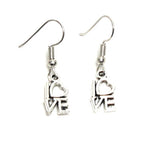 Fashion Trendy Valentine Heart"Love" Dangle Earrings For Women / AZAEVH106-ASL