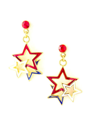 Patriotic Star Earrings / AZERFH056-GRB