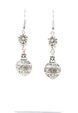 Trendy Fashion Antique Silver Drop Earring Set / AZERVI006-ASL