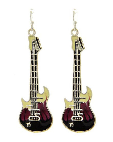 Fashion Trendy Electric Guitar Dangles Earrings For Women / AZERMU003-SML