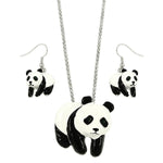 Arras Creations Fashion Trendy Animal Panda Necklace & Earring Set for Women / AZFJFP647-ASP