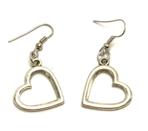 Fashion Trendy Valentine Simple Elegant Heart Love Dangle Earrings For Women/AZAEVH110-ASL