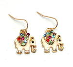 Trendy Fashion Elephant Enamel Dangle Earrings For Women / AZEAEL101-GMU