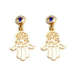 Trendy Fashion Hamsa Dangle Post Earrings For Women / AZAEHH004-GBL