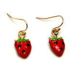 Fashion Trendy Strawberry Fruit Dangle Earrings For Women / AZAEFP102-GRD