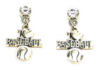 Sports Fashion Trendy I Love Base Ball Metal Dangling Earrings For Women / AZAESPA01-ASC
