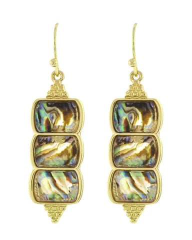 Multi Color Abalone Print Acrylic Dangle Earrings / AZERAB298-GMU