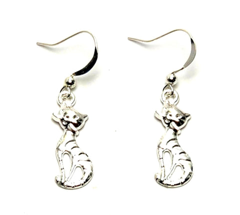 Fashion Trendy Pet Lover / Cat Dangle Fish Hook Earring For Women / AZAEAL203-ASL