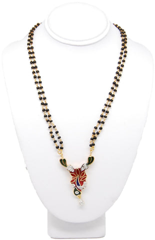 Arras Creations Imitation Mangalsutra Necklace with Meenakari CZ Pendants For Women / AZMNGC402-GLD