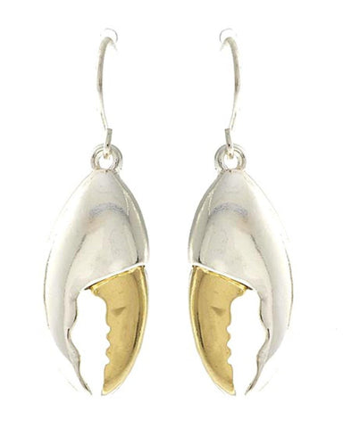 SEA LIFE Two Tone Dangle Fish Hook Earring Set / AZERSEA566-SGL
