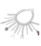 Designer Sporty Basket Ball Chain Bracelet for Women / AZBRCH015-SCM